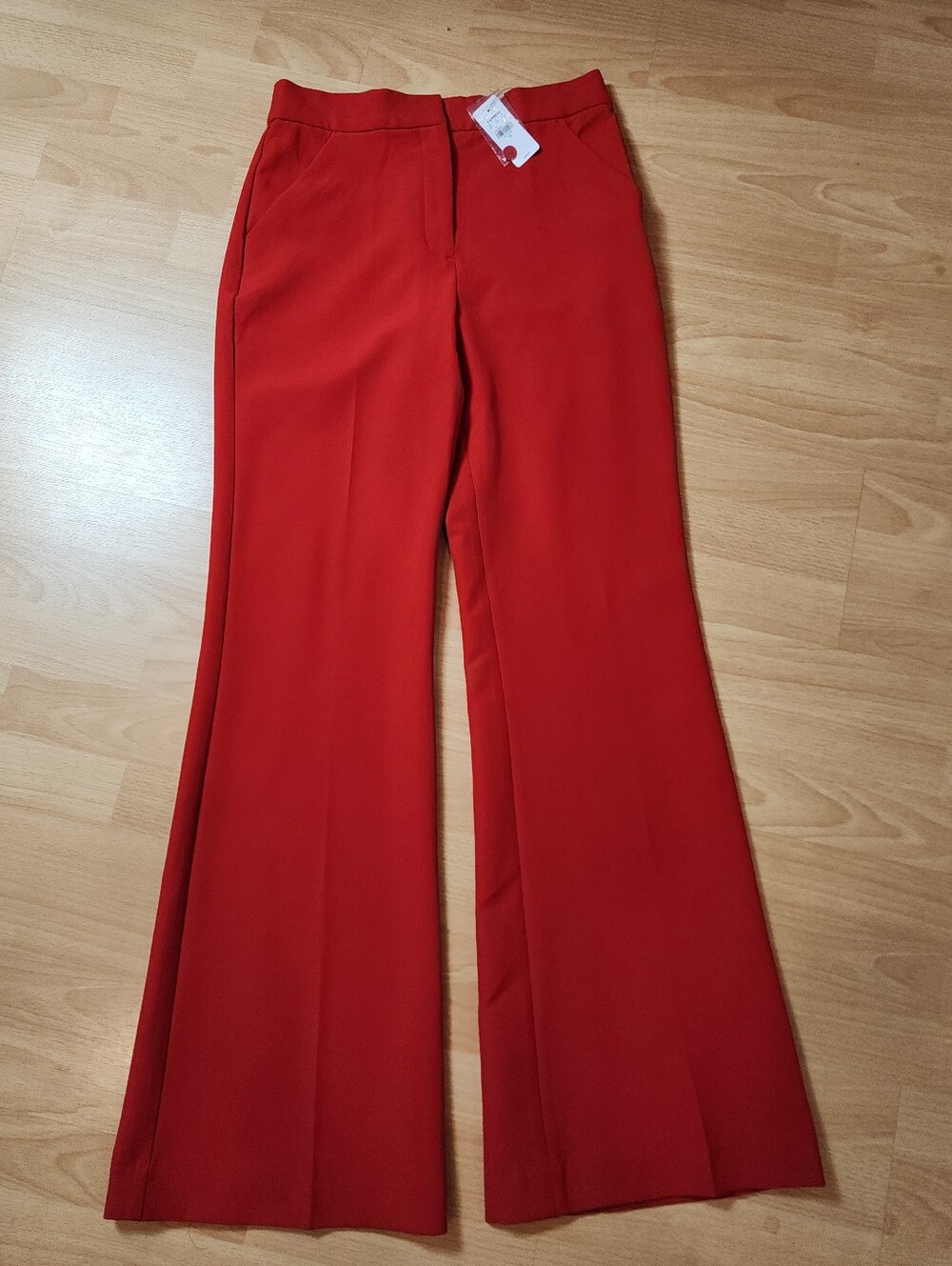 NWT Express Editor Flare Red Trouser Pants Women's Size 4 Highrise